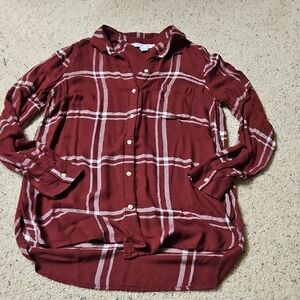 Old Navy Burgundy Plaid Shirt
